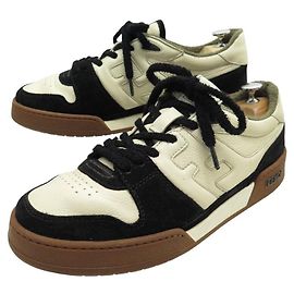 FENDI SCHUHE BASKETS 7E1493 AUS CREMELEDER 10 44 LEDERSNEAKERS Roh