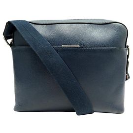 BORSA MESSENGER LOUIS VUITTON ANTON PM M34409 IN PELLE TAIGA Blu