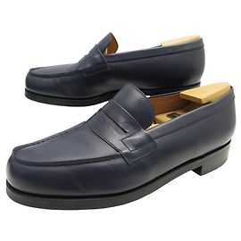 SCARPE JM WESTON MOCASSINI 180 GOMMA CUOIO BLU 7D 41 ALBERI Blu navy