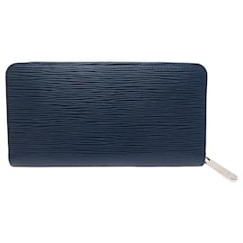 Louis Vuitton-LOUIS VUITTON ZIPPY ORGANIZER IN NAVY BLUE EPI LEATHER WALLET-Navy blue