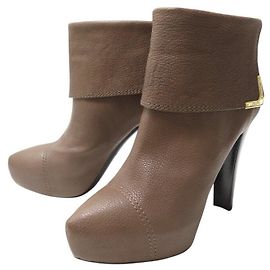 NUEVAS BOTAS LOUIS VUITTON QUEEN TALLA 39 TACÓN CUERO MARRÓN Castaño