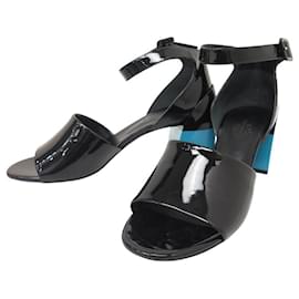 Hermès-HERMES SHOES SANDALS ANNE H201032Z 38 IN PATENT LEATHER SANDALS SHOES-Other