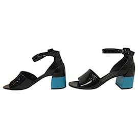 Hermès-HERMES SHOES SANDALS ANNE H201032Z 38 IN PATENT LEATHER SANDALS SHOES-Other