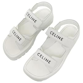 Céline-NEW CELINE CHUNKY SANDAL 45 346753338C.01OP 42 WHITE LEATHER-White