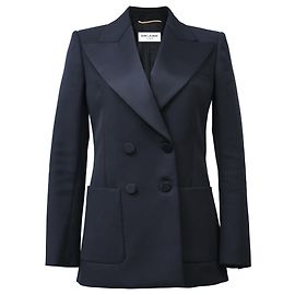 Doppelt gefütterte Blazer aus schwarzer Wolle von Saint Laurent Schwarz