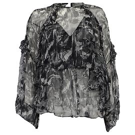 Iro Lixine Ruffled Top in Multicolor Chiffon Multiple colors