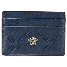 Versace Medusa Leather Card Case Blue