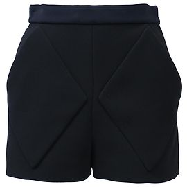 Balenciaga Diamond Accent Mini Shorts in Black Polyester Black