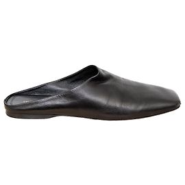 Céline Celine Leather Mules - '10s Black
