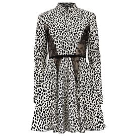 Abito mini a pois Giambattista Valli in cotone bianco e nero Bianco