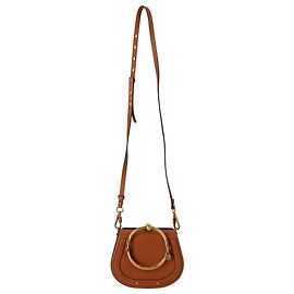 Bolso de hombro Chloé Small Nile en cuero marrón Castaño Roja
