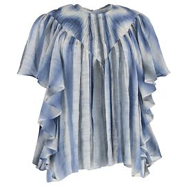 Blusa in lana blu con volantini e tie-dye Chloé Blu