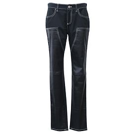 Jeans a gamba dritta a vita media Givenchy in pelle nera e cotone Nero