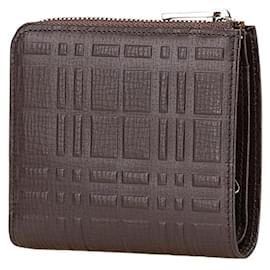 Burberry-Burberry Nova Check Leather Bifold Wallet Key Case-Metallic,Bronze