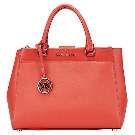 Bolsa de couro com logotipo e hardware Michael Kors Vermelho