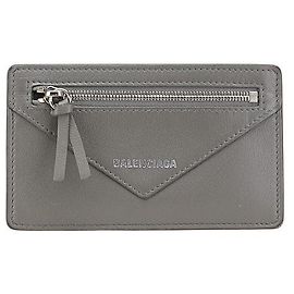 Balenciaga 499203 Leather Card Case Coin Case Grey
