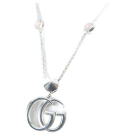 Collar de perlas Gucci GG Marmont AG925 Plata