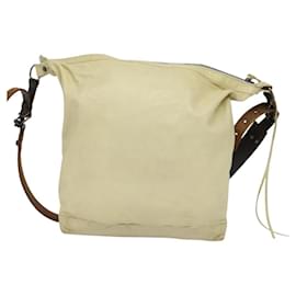 Balenciaga-BALENCIAGA The Day Shoulder Bag Leather Beige Auth bs27200-Beige