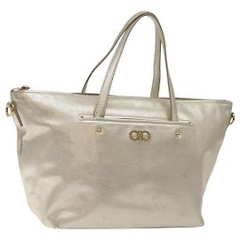 Sac à main en cuir Salvatore Ferragamo Champagne Or Auth bs27089 Doré