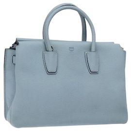 MCM Handtasche aus Leder hellblau silber authentisch BA3318 Silber Hellblau