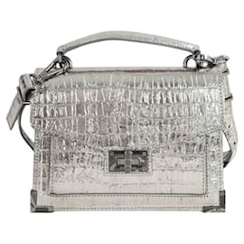 The Kooples Silver leather handbag Silvery