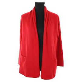 Eric Bompard Cardigan en cachemire rouge Rouge