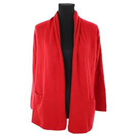 Eric Bompard Roter Kaschmir-Cardigan Rot