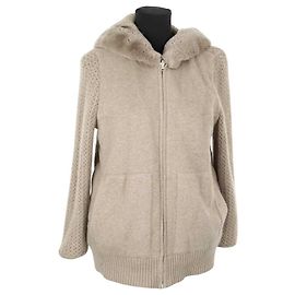 Gerard Darel Beige Pelz-Weste Beige