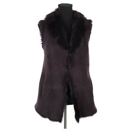 Gerard Darel Abrigo de piel burdeos Burdeos