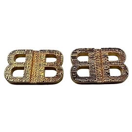 Balenciaga BB Gold Stud Ohrringe Golden