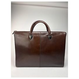 Bolsa de couro vintage Issey Miyake marrom Marrom