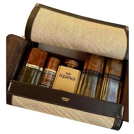 Hermès Pouch Jute and Leather Beige Beige