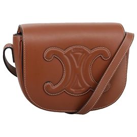 Céline Borsa a Spalla Celine Ava con Logo Impresso Marrone