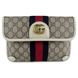Gucci-Gucci GG Marmont Fanny Pack-Brown,Eggshell