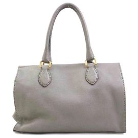 Bolsa de couro Fendi Selleria Marrom