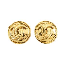 Chanel 03179 Gold Clip Earrings Golden