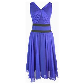 Robe Chloé Mousseline Indigo en soie Bleu