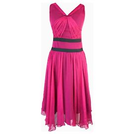 Chloé Raspberry Chiffon Dress Pink