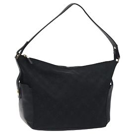 Borsa a spalla Salvatore Ferragamo in tela nera e oro Auth BA3569 Nero D'oro