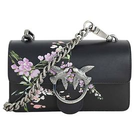 Pinko Bolsa de ombro de couro preto Preto
