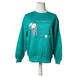 Pull vintage Balenciaga vert bleu Turquoise