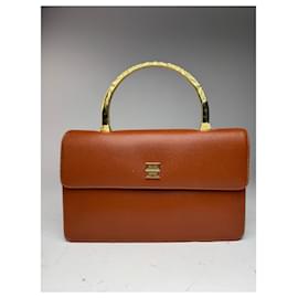 Givenchy-Vintage Givenchy 4G Leather Bag Brown-Orange