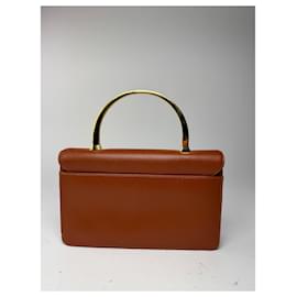 Givenchy-Vintage Givenchy 4G Leather Bag Brown-Orange