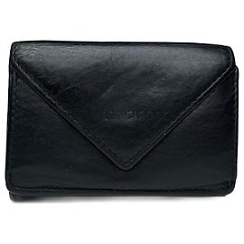 Vintage Balenciaga Leather Card Holder Black Black