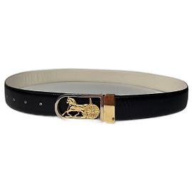 Céline Vintage Celine Leather Belt Black Black