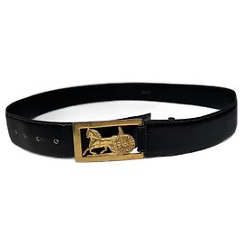 Céline Vintage Celine Paris Ledergürtel schwarz Schwarz