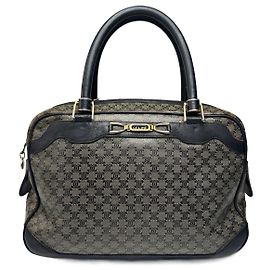 Céline Vintage Celine Paris Triomphe Monogramm Leather Bag Grey