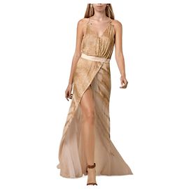 Robe Roberto Cavalli Sirena Dorée Beige Beige