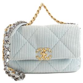 Borsa a Spalla Chanel 19 AS1160 Blu chiaro