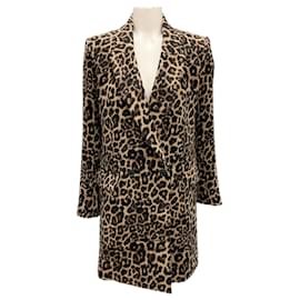 Veronica Beard Leopard Senna Dickey Coat Brown